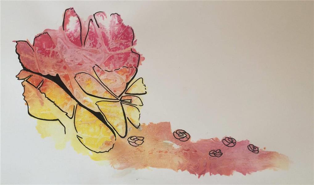 نقاشی گل آسان