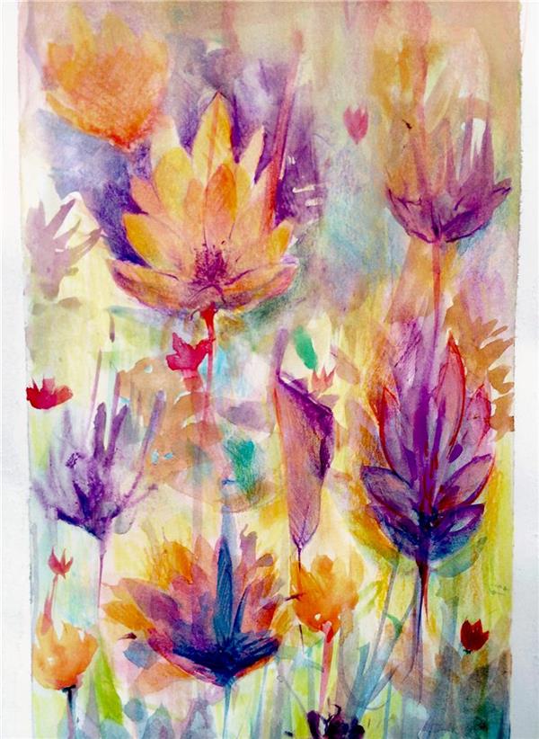 نقاشی گل آسان