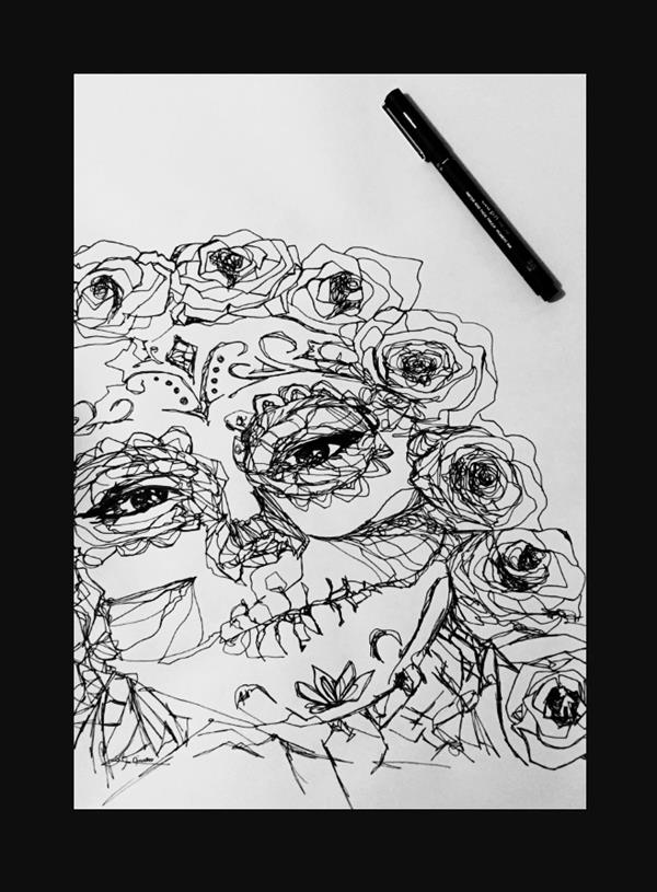 نقاشی گل آسان