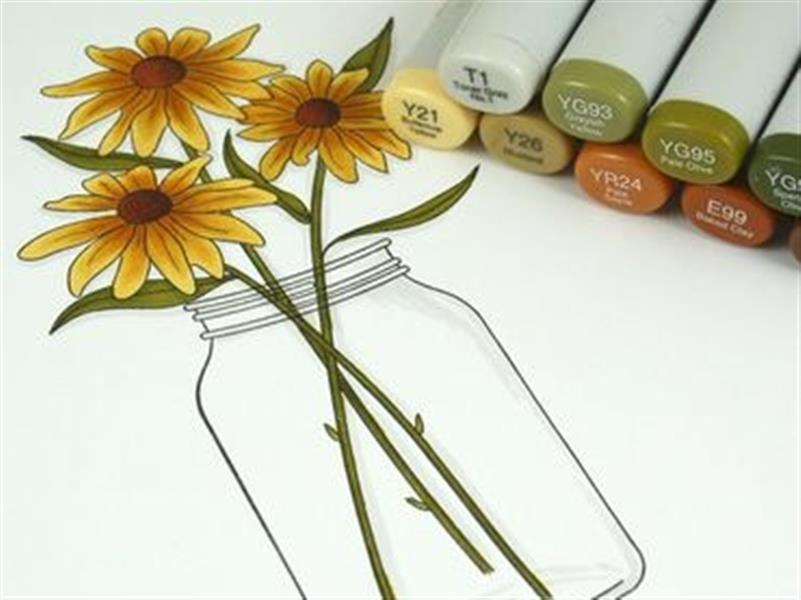 نقاشی گل آسان