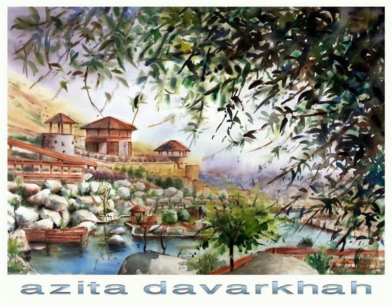 هنر نقاشی و گرافیک نقاشی طبیعت azita iran , tehran , Forest Park , watercolor , azita davarkhah