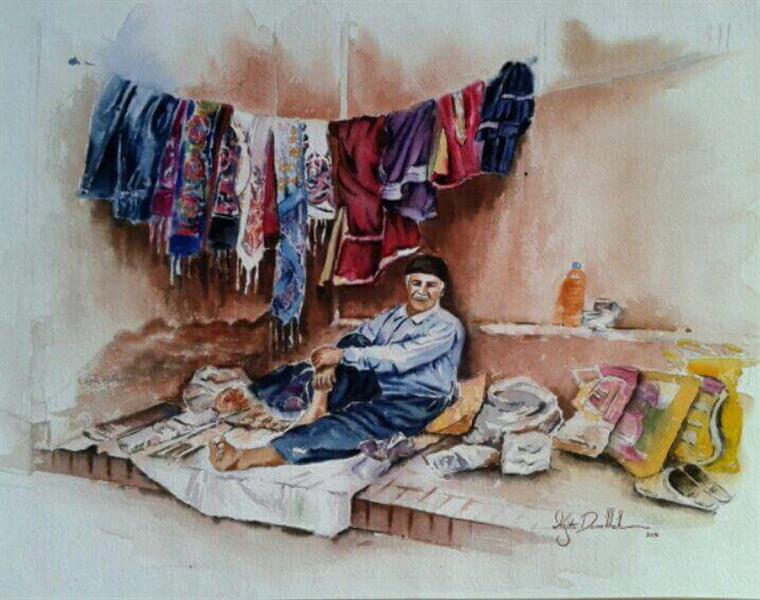 هنر نقاشی و گرافیک گالری اختصاصی هادی پاکتی و آزیتا داور خواه azita Abyaneh , Vendors , watercolor , iran , azita davarkhah