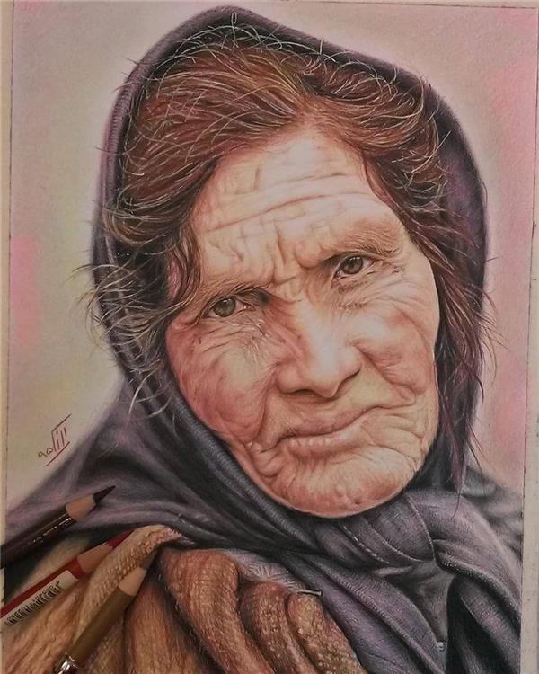 هنر نقاشی و گرافیک نقاشی پرتره (چهره) mona #مدادرنگی