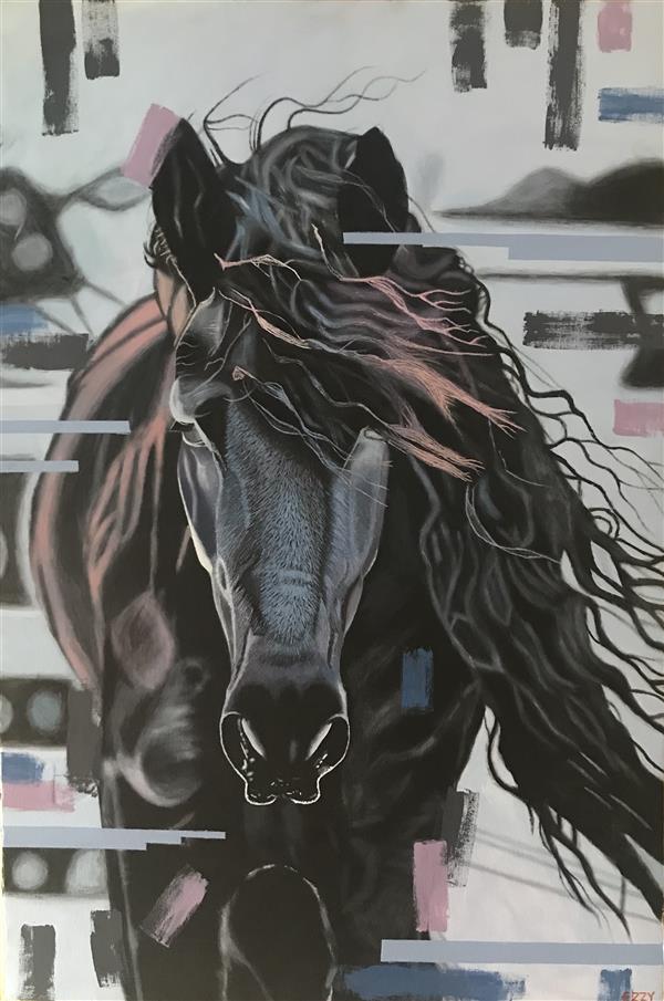 هنر نقاشی و گرافیک محفل نقاشی و گرافیک Eze daniel Acrylic on canvas #Animal #abstract #horse #realistic #nature #colourful