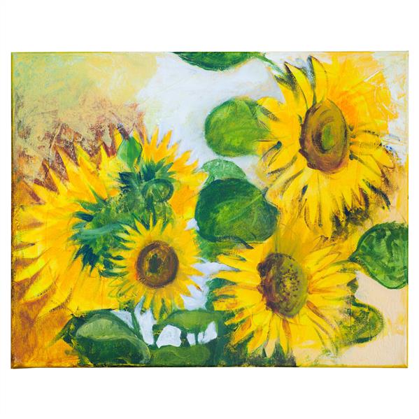 هنر نقاشی و گرافیک محفل نقاشی و گرافیک Oksana The sunflowers are one of the most popular motifs for photographers and painters, of course I couldn't resist capturing these cheerful flowers to canvas.