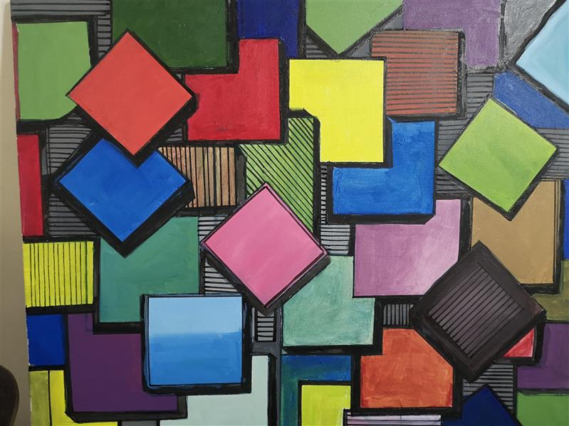 هنر نقاشی و گرافیک محفل نقاشی و گرافیک wajid masiullah  acrylic painting 3 d style abstract  
