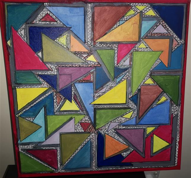 هنر نقاشی و گرافیک محفل نقاشی و گرافیک wajid masiullah  acrylic painting wajid art2 3 d style triangle 