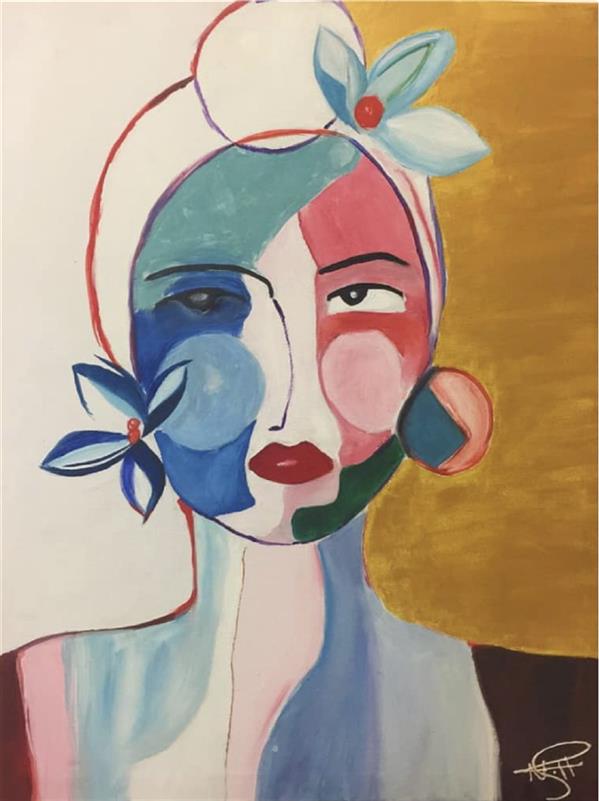 هنر نقاشی و گرافیک محفل نقاشی و گرافیک Nada alhorani #abstract painting #acrylic paint #african 