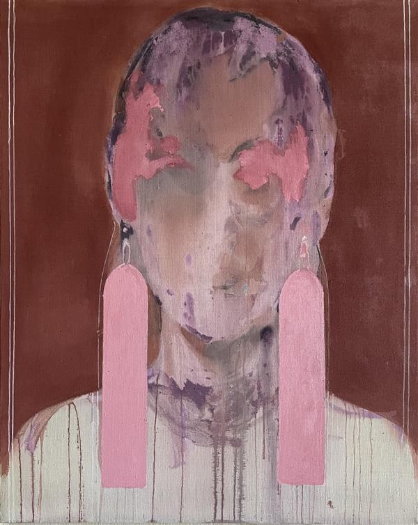 هنر نقاشی و گرافیک محفل نقاشی و گرافیک mikava mixed media on linen canvas.
In this series, oversized earrings dominate the canvas—so large, they almost consume the figure itself. These exaggerated adornments are more than accessories; they are monuments to a world obsessed with wealth and status.

When luxury becomes larger than life, does identity disappear?
Do we own opulence, or does it own us?

As the boundaries between self and possession blur, only one question remains—what is left of us when objects lose their meaning?