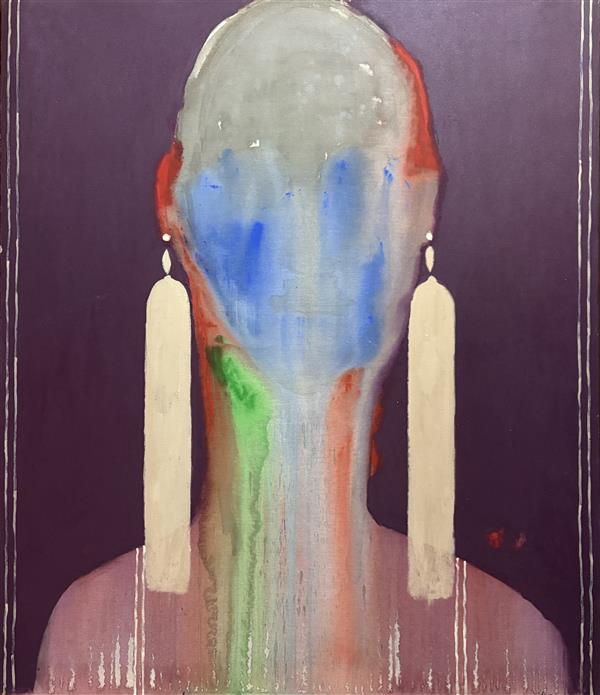 هنر نقاشی و گرافیک محفل نقاشی و گرافیک mikava mixed media on linen canvas.
In this series, oversized earrings dominate the canvas—so large, they almost consume the figure itself. These exaggerated adornments are more than accessories; they are monuments to a world obsessed with wealth and status.

When luxury becomes larger than life, does identity disappear?
Do we own opulence, or does it own us?

As the boundaries between self and possession blur, only one question remains—what is left of us when objects lose their meaning?