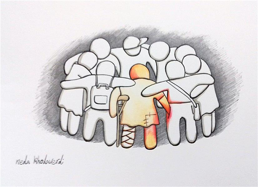 هنر نقاشی و گرافیک محفل نقاشی و گرافیک ندا خداوردی قراچه داغی @nedakhodaverdi_cartoon2#کاریکاتور #کودک_خیابانی#مداد_رنگی #روان_نویس روی#مقوا.بدون قاب.اندازه：آ۴.