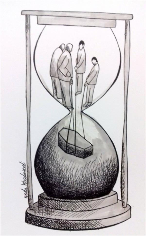 هنر نقاشی و گرافیک محفل نقاشی و گرافیک ندا خداوردی قراچه داغی #کاریکاتور #زمان.تکنیک：#ماژیک#روان_نویس ##قاب_ندارد #اندازه ：آ۴