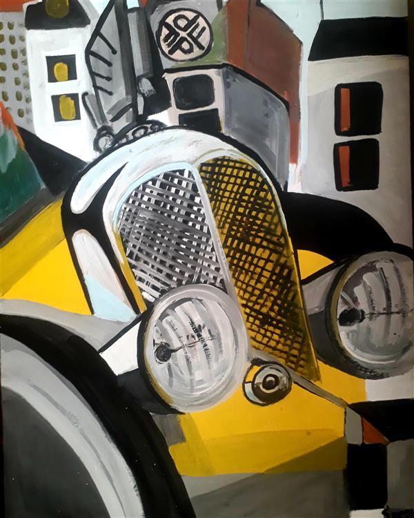 هنر نقاشی و گرافیک محفل نقاشی و گرافیک ﺳﺎﻡ پرنیان #کوبیسم # رنگ پلاستیک #۱۴۰۱ # ماشین# سام پرنیان