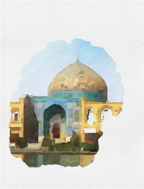 هنر نقاشی و گرافیک محفل نقاشی و گرافیک صادق اکبری عنوان:مسجد شیخ لطف الله-اصفهان