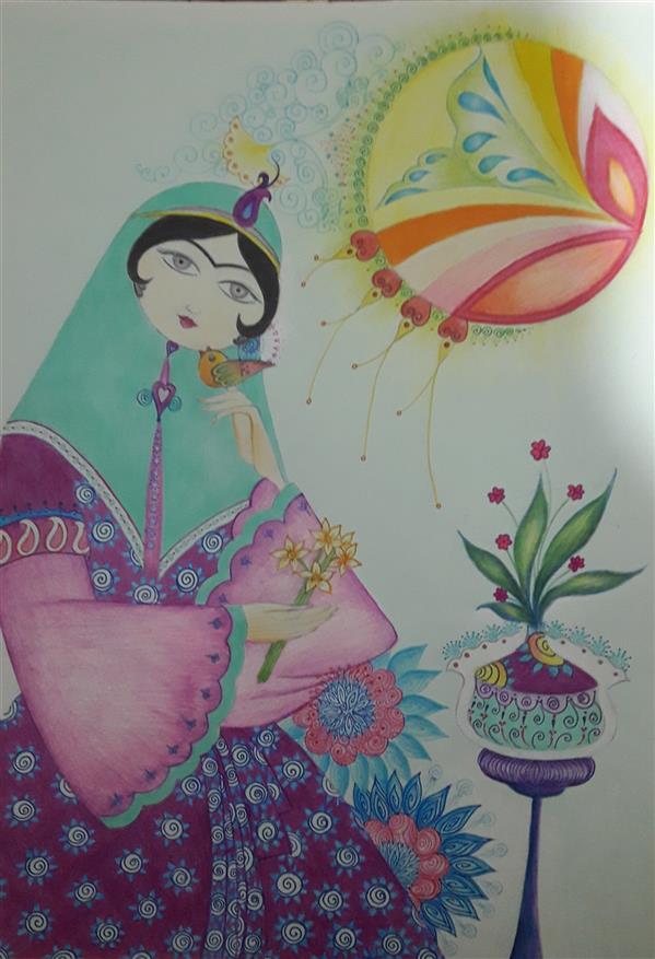 هنر نقاشی و گرافیک محفل نقاشی و گرافیک Fatemeh khonamri #مداد رنگی و خود کار رنگی
#A4