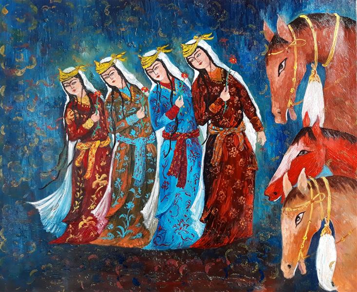 هنر نقاشی و گرافیک محفل نقاشی و گرافیک اعظم احمدزاده(آوازه) رنگ روغن روی بوم سال۹۹