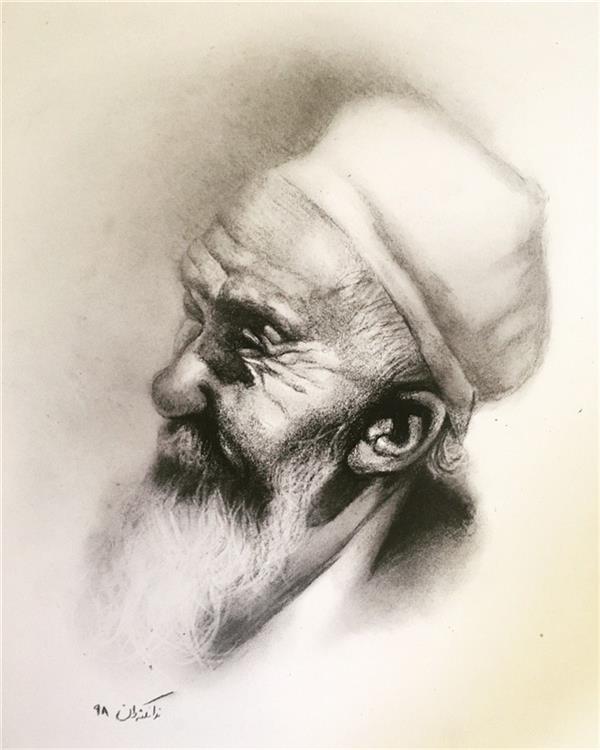 هنر نقاشی و گرافیک محفل نقاشی و گرافیک ندا نکته دان #طراحی چهره با ذغال