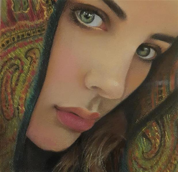 هنر نقاشی و گرافیک محفل نقاشی و گرافیک مهرنوش مهرابی #پرتره#تکنیک گچ پاستل