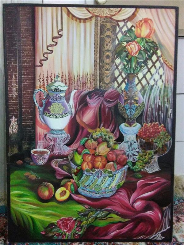 هنر نقاشی و گرافیک محفل نقاشی و گرافیک محبوبه بیاتی تابلوی رنگ روغن# خانه افتاب# پنجاه درشصت