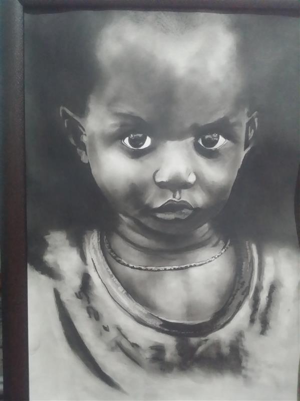 هنر نقاشی و گرافیک محفل نقاشی و گرافیک amin noory تابلو کودک سیاه پوست بنام نگاه بدون شرح 
اندازه تقریبی 30 در 40 سانت 
سبک سیاه قلم