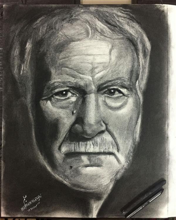 هنر نقاشی و گرافیک محفل نقاشی و گرافیک میثم خالقى #charcoal 
#زغال 
#سیاه_قلم
دکتر دینانی
