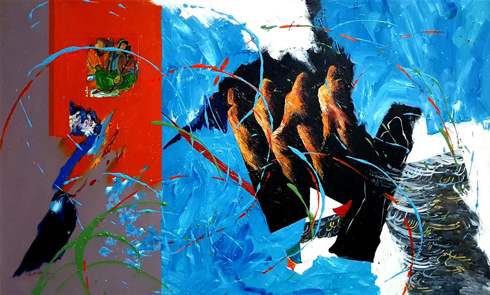 هنر نقاشی و گرافیک محفل نقاشی و گرافیک Abdolreza Rabeti  این اثر فیگوراتیو با عنوان مرور خاطرات با سایز ۸۰ × ۱۳۰ سانتیمتر بر روی بوم با تکنیک آکریلیک و کلاژ کار شده است.