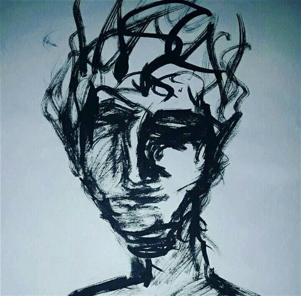 هنر نقاشی و گرافیک محفل نقاشی و گرافیک هاتف رمضانی مرکب روی کاغذ بدون عنوان