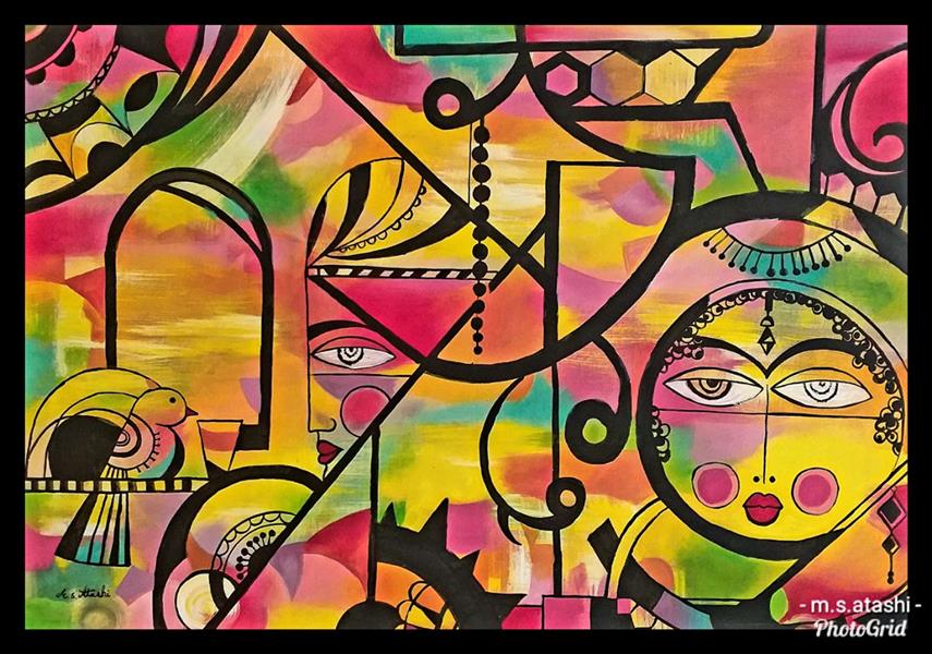 هنر نقاشی و گرافیک محفل نقاشی و گرافیک مریم سادات آتشی #اکرلیک و رنگ روغن #مدرن #نقاشی