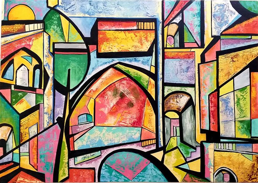 هنر نقاشی و گرافیک محفل نقاشی و گرافیک مریم سادات آتشی ترکیب مواد #بوم ۵۰.۷۰ #نقاشی_مدرن  #مدرن