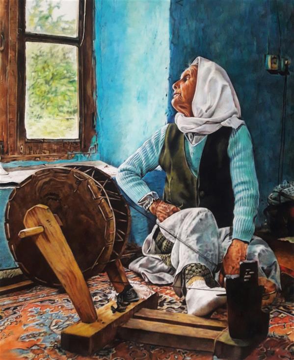 هنر نقاشی و گرافیک محفل نقاشی و گرافیک راضیه قریشی #تکنیک پاستل سایز۴۸×۵۸