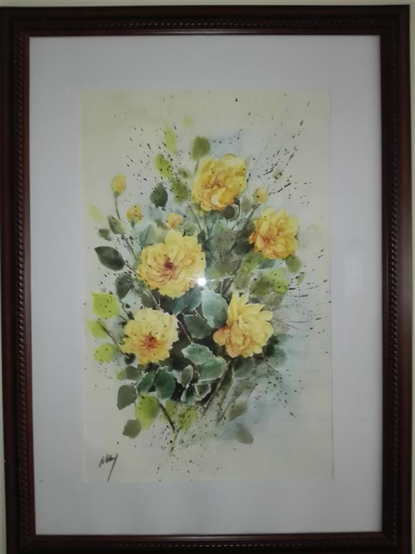 هنر نقاشی و گرافیک محفل نقاشی و گرافیک حلیمه سلطانیان نقاشی آبرنگ دارای قاب قه.ه ای ابعاد ۴۵ در ۶۲ سانتیمتر .