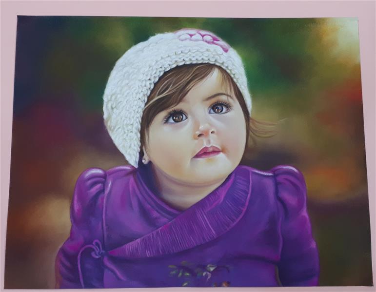هنر نقاشی و گرافیک محفل نقاشی و گرافیک فاطمه اورکی پرتره # پاستل # ۵۰ در۷۰