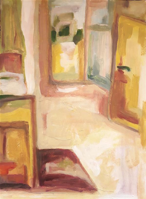هنر نقاشی و گرافیک محفل نقاشی و گرافیک سپید عنوان: The Bedroom  , کار شده روی پارچه بوم بدون چهارچوب و کلاف #نقاشی #رنگ_روغن  ، ابعاد: 25*35