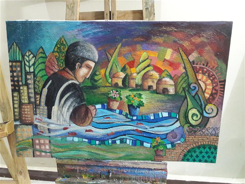 هنر نقاشی و گرافیک محفل نقاشی و گرافیک طاهره امیری ۶۰×۹۰ اکریلیک