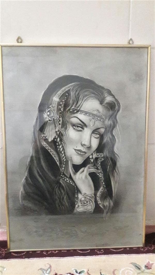 هنر نقاشی و گرافیک محفل نقاشی و گرافیک مریم نصرت پور تابلو #سیاه قلم درابعاد25×50