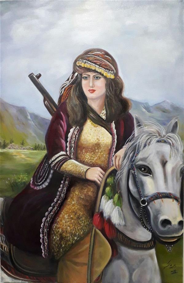 هنر نقاشی و گرافیک محفل نقاشی و گرافیک زینب پورکمر دختر لر_رنگ و روغن _سایز ۶۰ . ۹۰