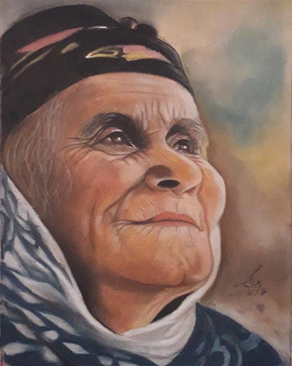 هنر نقاشی و گرافیک محفل نقاشی و گرافیک زینب پورکمر پرتره...کار با پاستل گچی..سایز ۳۰ . ۴۰