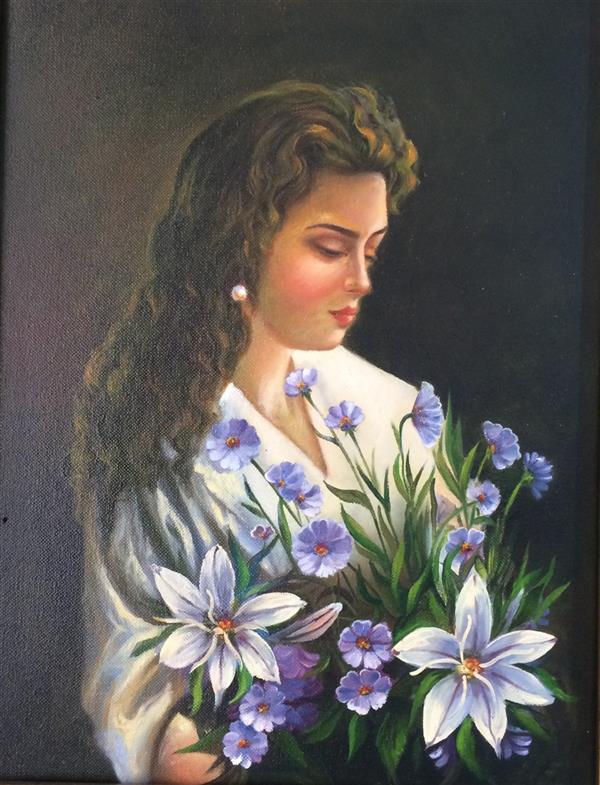 هنر نقاشی و گرافیک محفل نقاشی و گرافیک ارزو زندی کریم خانی رنگ روغن#۳۰*۴۰#پرتره#ارزو زندی کریمخانی