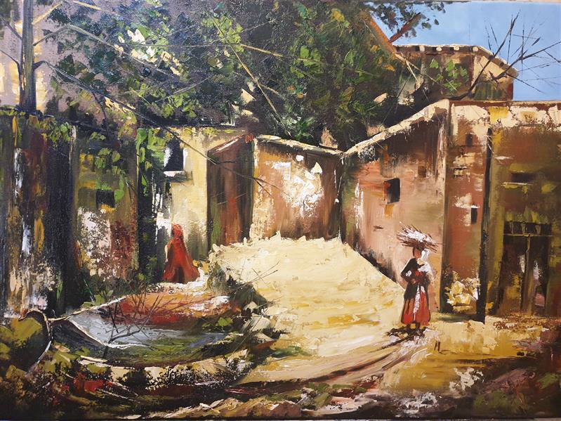 هنر نقاشی و گرافیک محفل نقاشی و گرافیک ارزو زندی کریم خانی رنگ روغن#خانه های روستایی#امپرسیونیسم