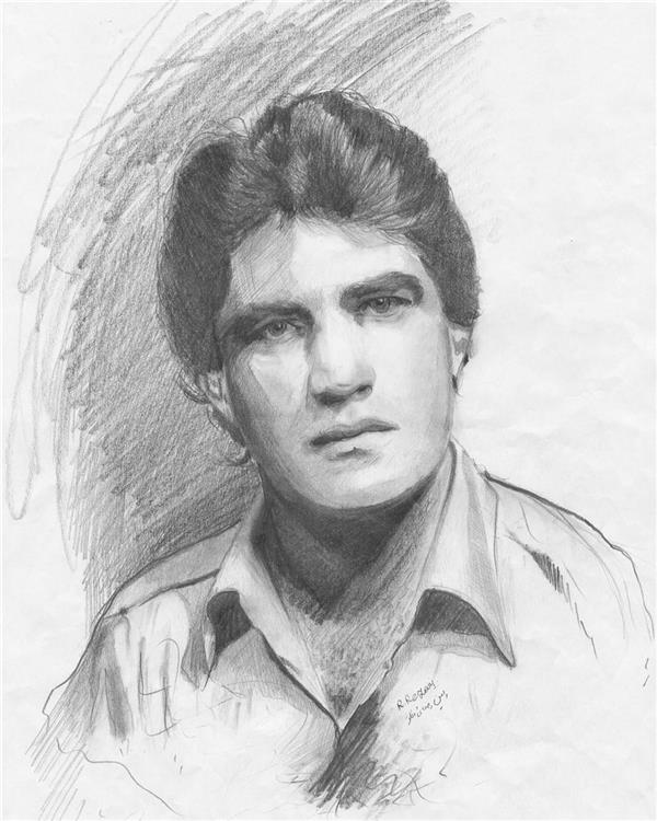 هنر نقاشی و گرافیک محفل نقاشی و گرافیک رامین رضایی مطلق پرتره مرحوم پدرم مجموعه شخصی تکنیک مداد کاغذ اندازه 30*40