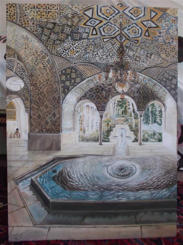 هنر نقاشی و گرافیک محفل نقاشی و گرافیک محمدمنافلویان حوضخانه کاخ گلستان رنگ روغن 90*60