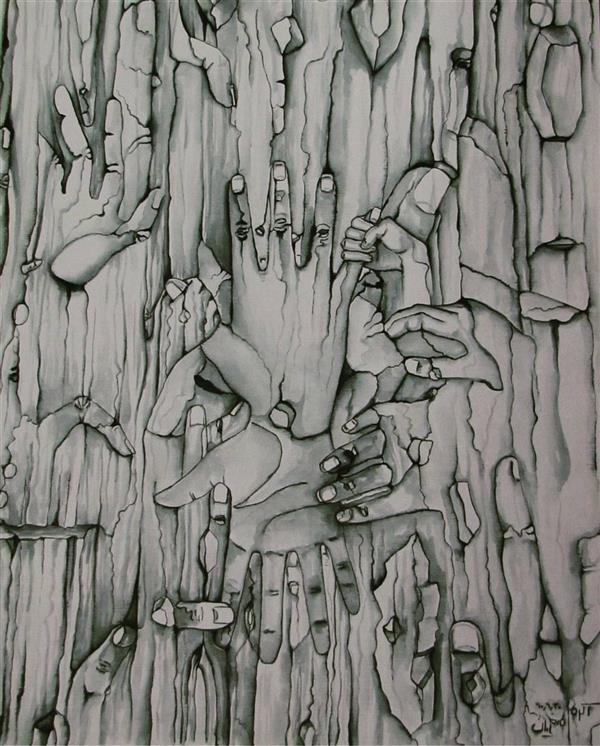 هنر نقاشی و گرافیک محفل نقاشی و گرافیک اکرم اصغریان نام اثر: تکامل 
سایز:۷۰×۵۰ (مقوا و با قاب سفید)
تکنیک: #آب‌مرکب