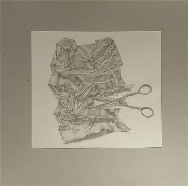 هنر نقاشی و گرافیک محفل نقاشی و گرافیک zahra ebadi موضوع:دگردیسی کاغذ مچاله.ابعاد۲۳*۲۵