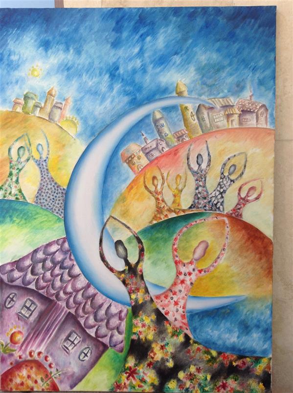 هنر نقاشی و گرافیک محفل نقاشی و گرافیک مرجان یزدیان ابعاد اثر ٥٠ در ٧٠ و رنگ روغن میباشد