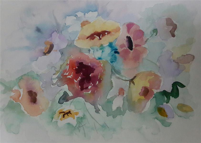 هنر نقاشی و گرافیک محفل نقاشی و گرافیک بیتاحدادیان نام اثر :گل های بر آب