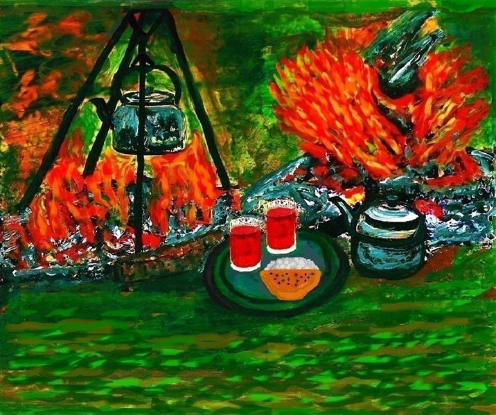 هنر نقاشی و گرافیک محفل نقاشی و گرافیک delaram ardalan عنوان : رقص آتش و زندگی # دلارا اردلان