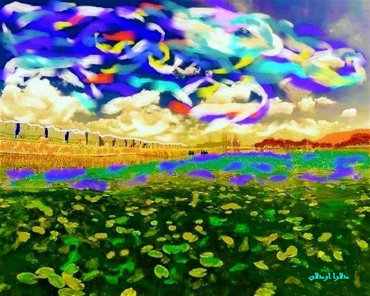 هنر نقاشی و گرافیک محفل نقاشی و گرافیک delaram ardalan عنوان اثر : دریاچه نیلوفر # دلارا اردلان