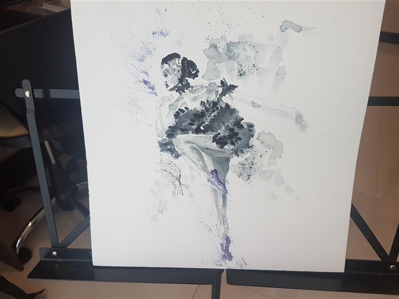 هنر نقاشی و گرافیک محفل نقاشی و گرافیک زهرا زبیدی رقاص باله 30×30 cm اثر ابرنگ#ابرنگ