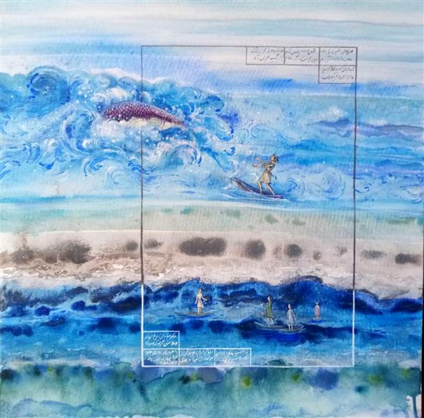 هنر نقاشی و گرافیک محفل نقاشی و گرافیک مینا قبادی نقاشی انتزاعی
عنوان: صیاد و ماهی بزرگ
با الهام از حکایت گلستان سعدی
#اکریلیک