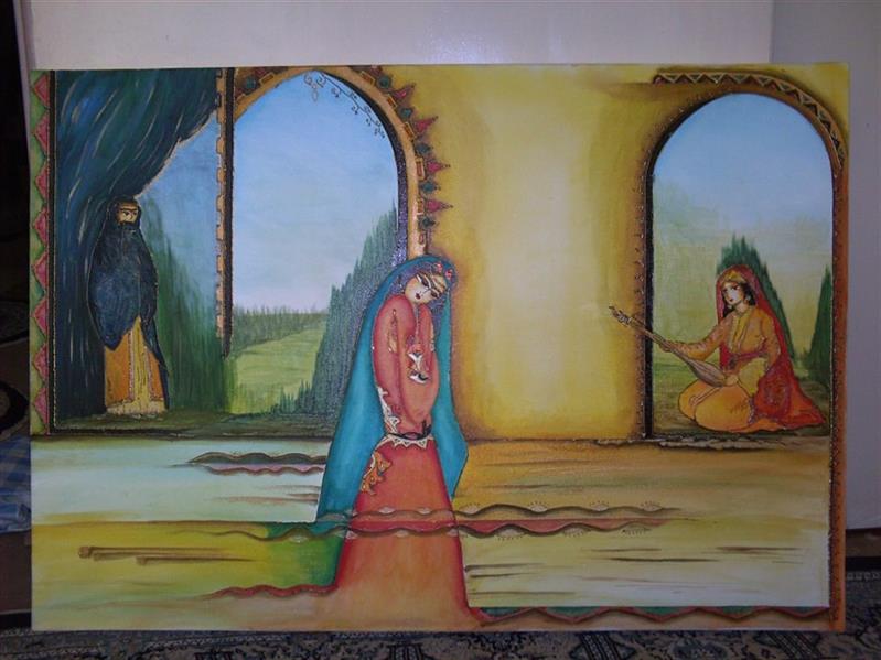 هنر نقاشی و گرافیک محفل نقاشی و گرافیک پرویز ودادی #ویترای روی بوم#رنگ شفاف (ترانس)